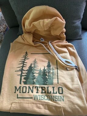 Montello Wisconsin Women's Yellow Pullover Hoodie